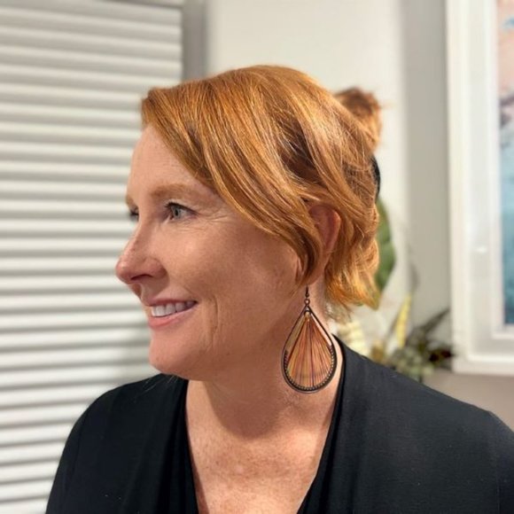 Multicolor Thread Teardrop Earrings - Picture 2 of 5